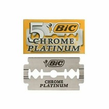 BIC Chrome Platinum Double Edge Safety Razor Blades 5 Count - 1 pack - £4.78 GBP