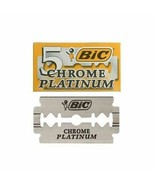 BIC Chrome Platinum Double Edge Safety Razor Blades 5 Count - 1 pack - £4.72 GBP