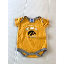 NCAA IA Hawkeyes Baby Infant Size 9 12 months 1 Piece Bodysuit Yellow Black Whit - £5.93 GBP