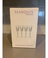 WATERFORD MARQUIS MARKHAM CRYSTAL CHAMPAGNE FLUTES  SET OF 4 NEW NIB - £43.29 GBP