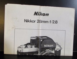 Used Nikon Nikkor 28mm f/2.8 Ai Lens Instruction Guide  Manual O401406 - $15.18