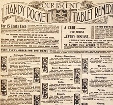 1900 Medical Pills Medicine Advertisement Victorian Sears Roebuck 5.25 x... - €17,25 EUR