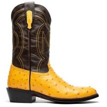 SAVANNAH Genuine Ostrich Skin Cowboy Boot from the Western Collection Buttercup image 2