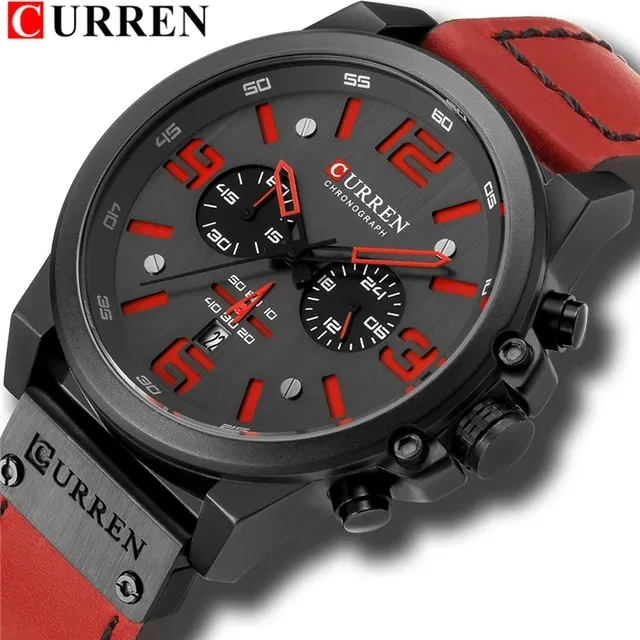 2024 CURREN Chronograph Wristwatch Top Brand LuxuryCasual Sport Watches for Me E - £26.12 GBP