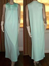 Gossard Artemis Aqua Medium Long Nightgown Comfy Shift Quilted Neckline - £19.68 GBP