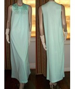 Gossard Artemis Aqua Medium Long Nightgown Comfy Shift Quilted Neckline - $24.70