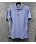 Ralph Lauren Polo Shirt Mens Medium Blue Short Sleeve Embroidered Yellow... - £17.30 GBP