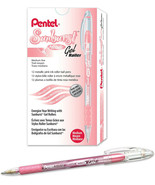 NEW Pentel Arts 12-Pack Sunburst Metallic Gel Pens PINK Ink Medium Line ... - £14.02 GBP