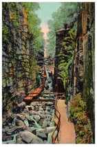 The Flume Gorge Franconia Notch New Hampshire Postcard Posted 1941 - £4.12 GBP