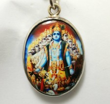 Vishvarupa universal form of Lord Vishnu hindu amulet Om pendant necklace blesse - £25.29 GBP