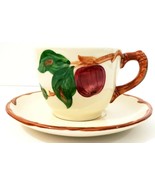 Franciscan Apple Ware Gladding Coffee Cup and Saucer Hand Decorated USA - $143.54 MXN