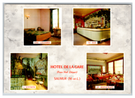 Hotel De La Gare in Saumur, France Advertising Postcard Unposted - £3.77 GBP