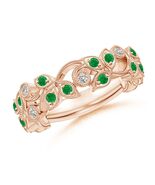 ANGARA 0.41 Ct Nature Inspired Round Emerald &amp; Diamond Vine Ring in 14K ... - $1,385.10