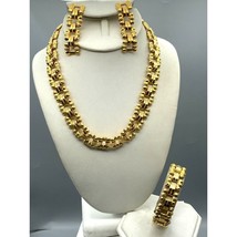 Quality Vintage Tank Track Jewelry Parure, Matching Book Chain Necklace ... - $75.47
