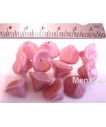 12 12mm Czech Gl. 3-Petal Flowers: Coated - Opaque Pink - $54.20 MXN