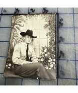 Vintage Photograph Solider Wearing Cowboy Hat 1940s - $12.55 CAD