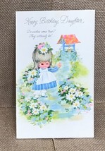 Vtg Gibson Happy Birthday Daughter Greeting Card Girl By Wishing Well Ep... - $3.96