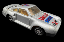 Porsche Toy Car TL959 Silver 4&quot; Racing Vintage Make Metal - $12.00