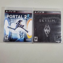 PS3 Video Game Portal 2 Rated E 10+ Players 1-2 and Elder Scrolls V Skyrim - $12.95