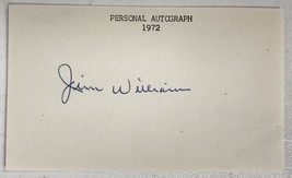 Jim Williams (d. 1989) Signed Autographed 3x5 Index Card - Football - £15.68 GBP