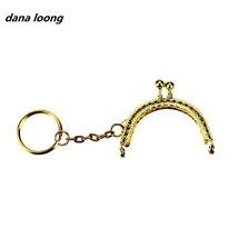 1 Piece 5 CM Half Round Metal Purse Frame Kiss Clasp Lock With Key Ring Bag Part - £15.19 GBP