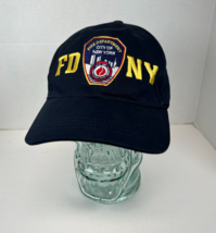 FDNY Fire Department New York City 2010 Older Style Navy Hat Cap Logo Ad... - $10.84