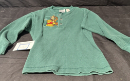 Disney Store Child Small Green Long Sleeve Winnie the Pooh &amp; Tigger button up - £20.69 GBP