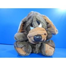 Vtg MTY International Plush Hound Puppy Dog Brown &amp; Beige 8&quot; Sad Eyes - £10.91 GBP