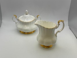Royal Albert Bone China VAL D&#39;OR Creamer &amp; Sugar Bowl Set - $109.99
