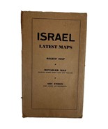 Israel Latest Maps Relief &amp; Detailed Map With ABC Index Mid Century Vintage - $39.53