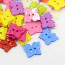 50 Butterfly Buttons Colorful Jewelry Making Sewing Supplies Assorted Lo... - €6,32 EUR