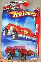 2010 Hot Wheels #185 Race World-Underground 1/4 FANGSTER Red/Teal w/5 Spokes - £6.68 GBP