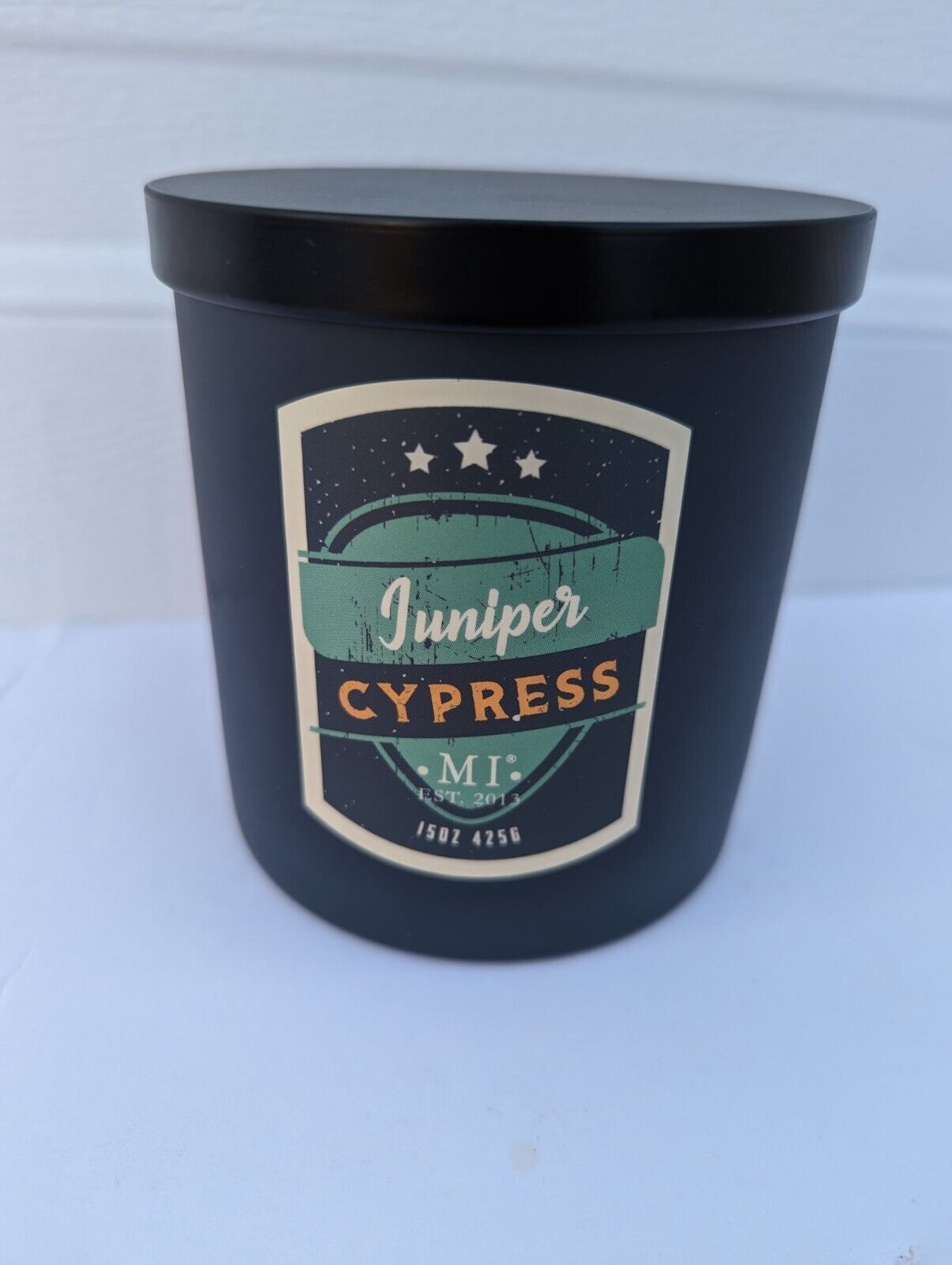 Primary image for Manly Indulgence Junior Cypress Man Candle Masculine Scent American USA Gift
