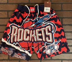 HOUSTON ROCKETS Mitchell &amp; Ness Jumbotron 2.0 Sublimated Basketball Shor... - £47.11 GBP