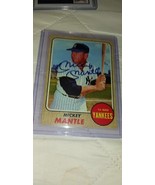 1968 TOPPS MICKEY MANTLE AUTOGRAPHED REPRINT CARD! HALL OF FAMER LEGEND!  - $22.25