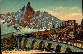 VINTAGE POSTCARD - aiguille du dru et chemin de fer montenvers france-BK39 - $4.95