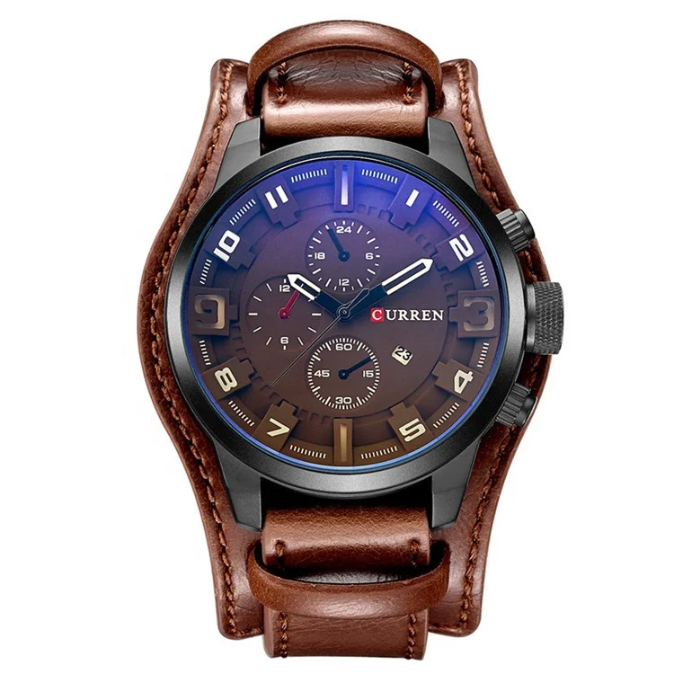 CURREN 8225 Men Watches Men Wrist New Quartz Watch Ma Brown White 1 - $29.60