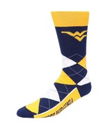 West Virginia Mountaineers NCAA Navy Argyle Lineup Crew Dress Socks OSFM - $75.96 MXN