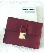 NEW! Genuine MIU MIU Red Pouch Patent Gold clasp Clutch Cosmetic Bag Aut... - £55.29 GBP
