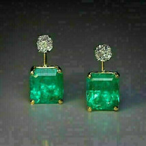 2.00 quilates Aretes tipo solitario de diamantes y esmeraldas verdes en oro... - £74.62 GBP