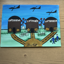 HENRY HILL GOODFELLA ORIGINAL 11 X 15  LUFTHANSA HEIST PAINTING, MOB ART - $5,854.81 MXN