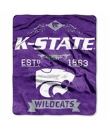 Kansas State Wildcats  50&quot; by 60&quot; Plush Raschel Throw Blanket - NCAA - £19.31 GBP
