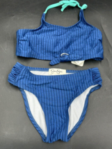 Girls Jessica Simpson blue ribbed knot bikini 4 - £9.33 GBP
