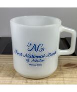 Vintage Galaxy Milk Glass mug first national bank of Newton Texas - $13.16