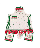 Kay Dee Texas Christmas Holiday Apron Pot Holder Grabber Mitt Set - $20.29 CAD