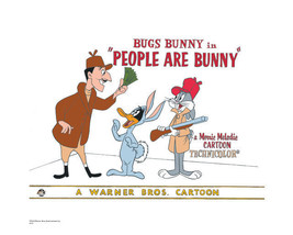 Warner Bros. &quot;People Are Bunny&quot; Bugs Bunny Daffy Duck Animation Giclee Gift - £194.69 GBP
