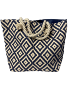 Summer &amp; Rose Cotton Rope Handled Tote NWOT Navy/Ivory - $14.32 CAD