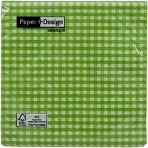 NAPKIN - Serviette papier cocktail Vichy vert - $9.99