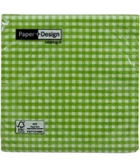 NAPKIN - Serviette papier cocktail Vichy vert - $186.21 MXN