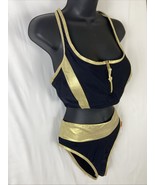 Sports Illustrated 2Pc Womens Sz L-Top Med-Bottom Black Gold Racerback S... - $1,068.32 MXN